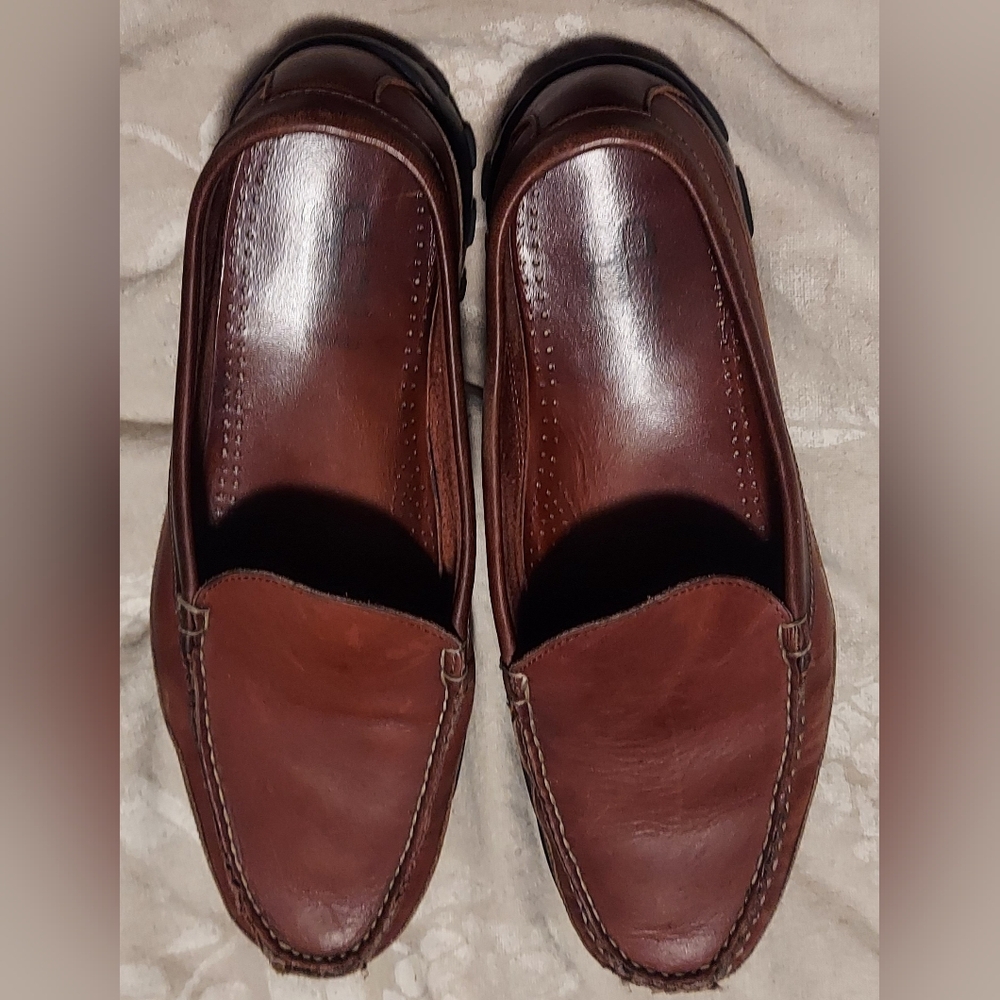 ALLEN EDMONDS BOULDER VENETIAN DRIVING MEN'S BROWN LEATHER LOAFERS SIZE 11 D - Picture 2 of 14
